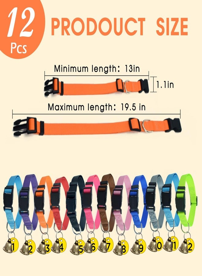 ETCYAOXIN 12-Pack Goat Collars with Bells and Numbered Tags,Adjustable Nylon Grazing Collars with Copper Bells,Find Your Farm Animals Fast! Suitable for Small Farm Animals Including Goats,Sheep,Cows - Image 2